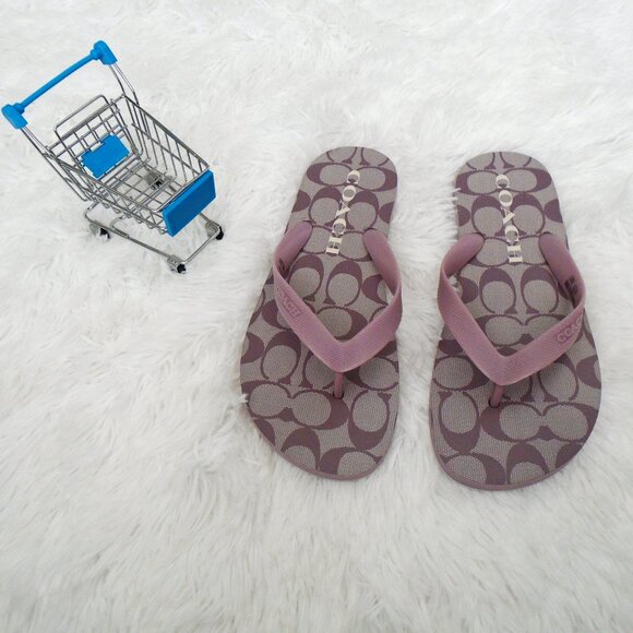 Coach Zak Flip Flips Womens Soft Lilac 8B - Picture 5 of 14